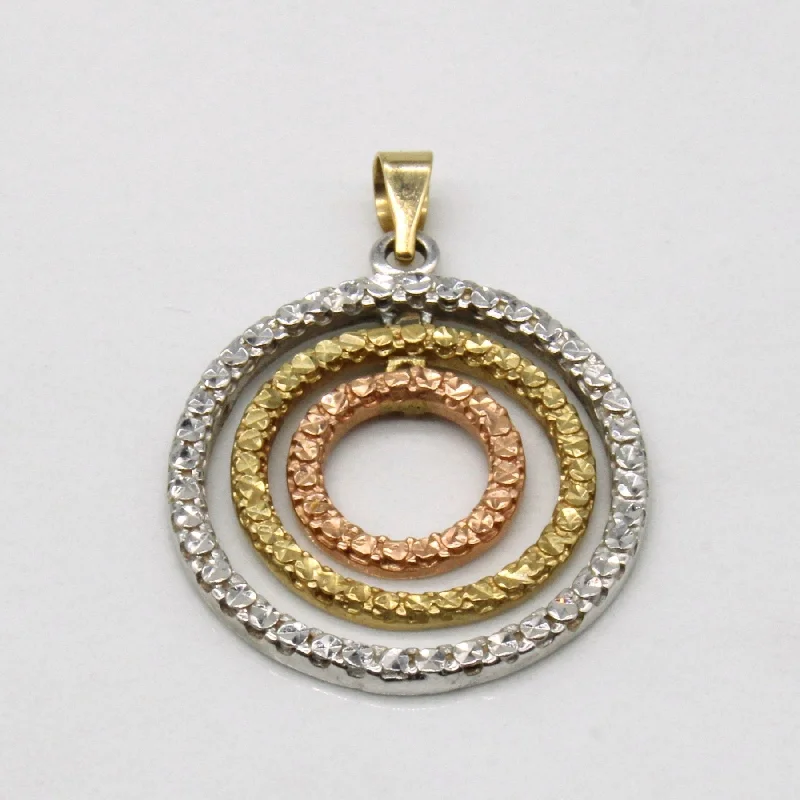 boho gemstone anklet 10k Tri Tone Gold Pendant