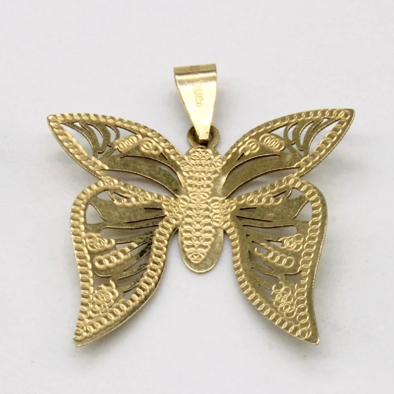 waterproof beach anklet stainless steel 10k Yellow Gold Butterfly Pendant