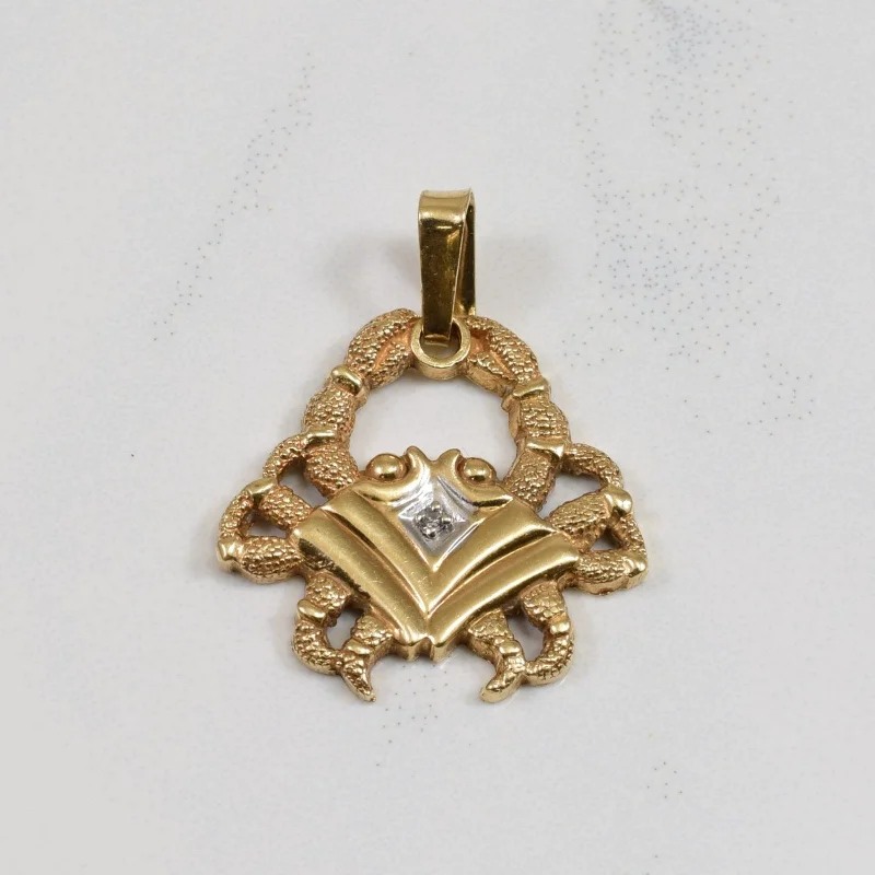 minimalist moonstone bracelet 10k Yellow Gold & Diamond Crab Pendant | 0.005ct |