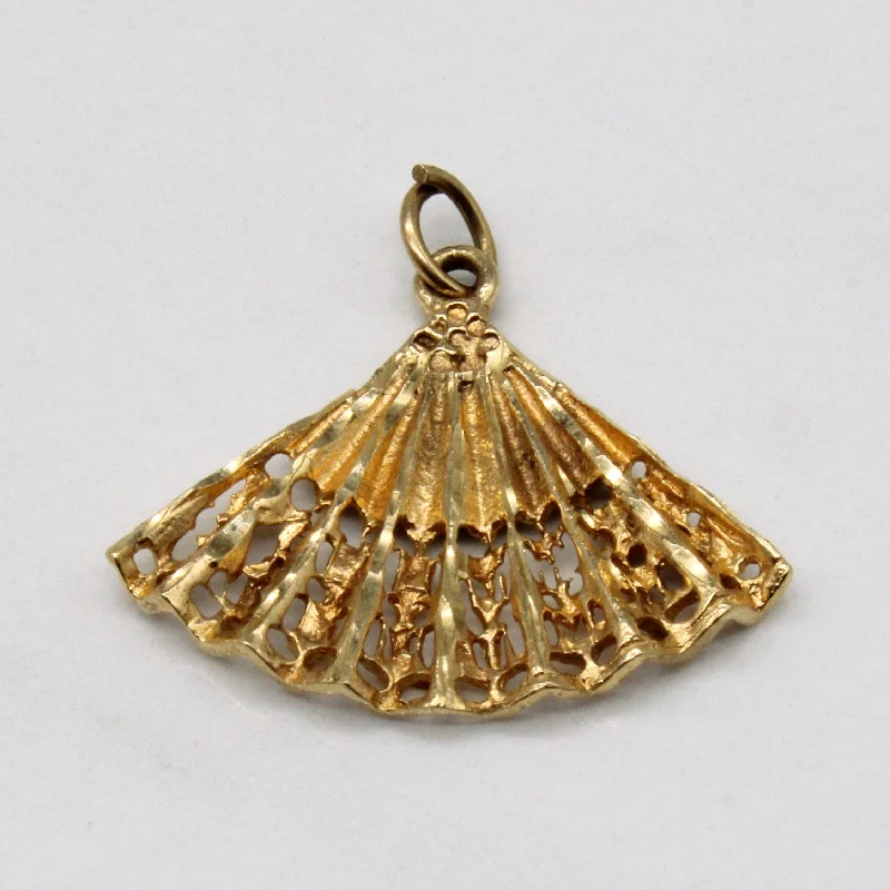 real ruby pendant necklace 10k Yellow Gold Fan Pendant