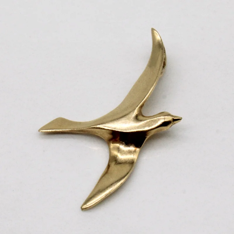 vintage diamond brooch 10k Yellow Gold Flying Bird Pendant