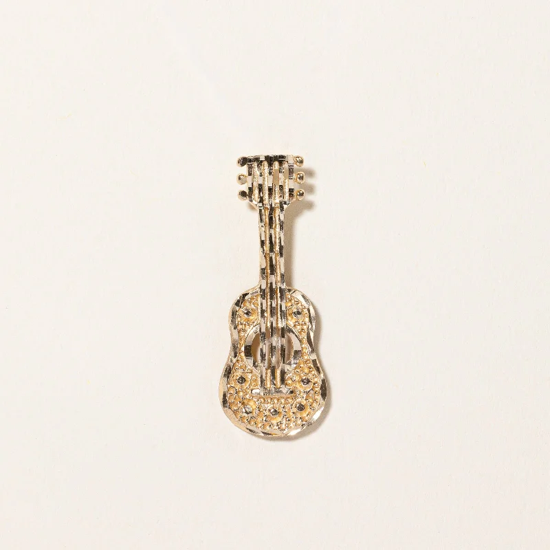 solid gold cartilage hoop 10k Yellow Gold Guitar Pendant