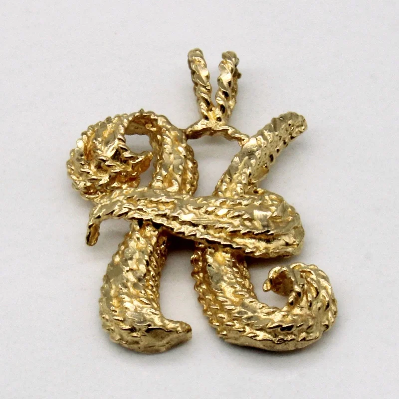 handcrafted beaded bracelet boho 10k Yellow Gold 'H' Pendant