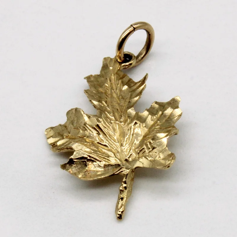 gold and diamond nose stud 10k Yellow Gold Maple Leaf Pendant