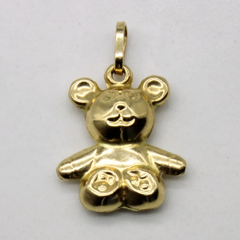 art deco diamond bracelet 10k Yellow Gold Teddy Bear Pendant