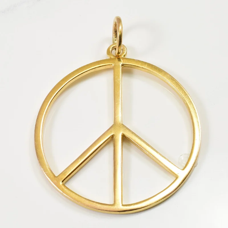 simple engraved wedding ring 12k Yellow Gold Peace Pendant |