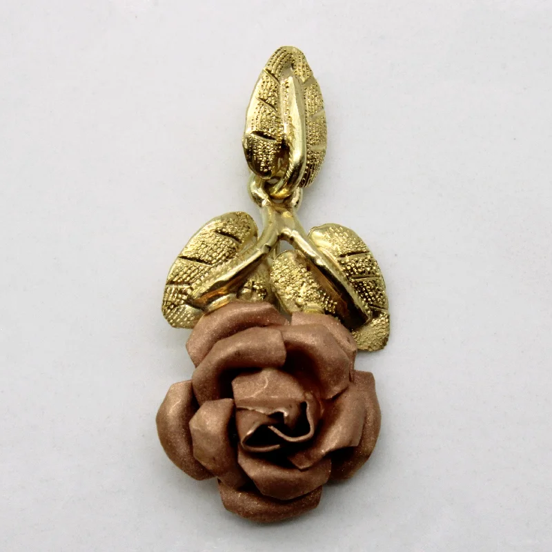 infinity couple’s ring matching set 14k Two Tone Gold Rose Pendant