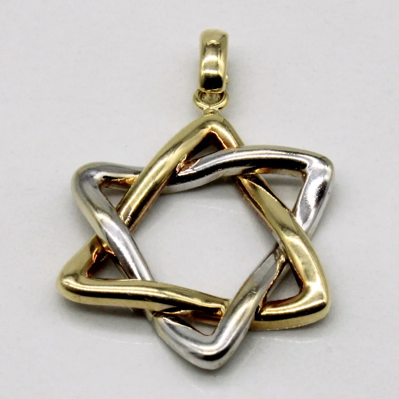 gothic bat ring sterling silver 14k Two Tone Gold Star Of David Pendant