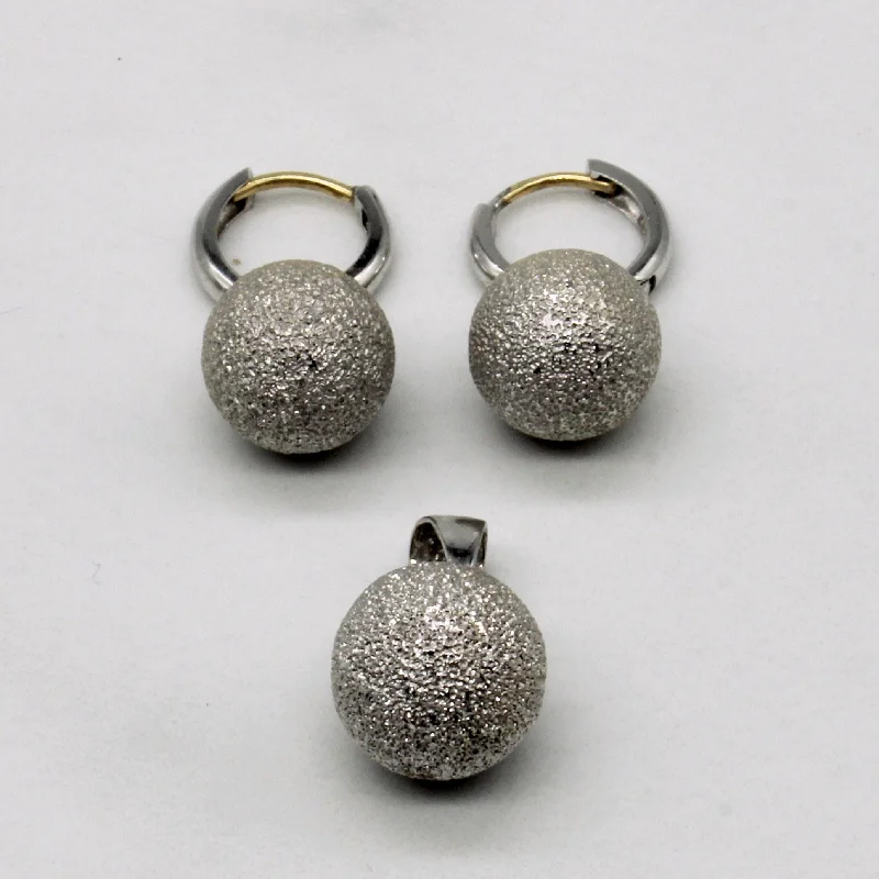 silver infinity knot ring 14k White Gold Earring & Pendant Set
