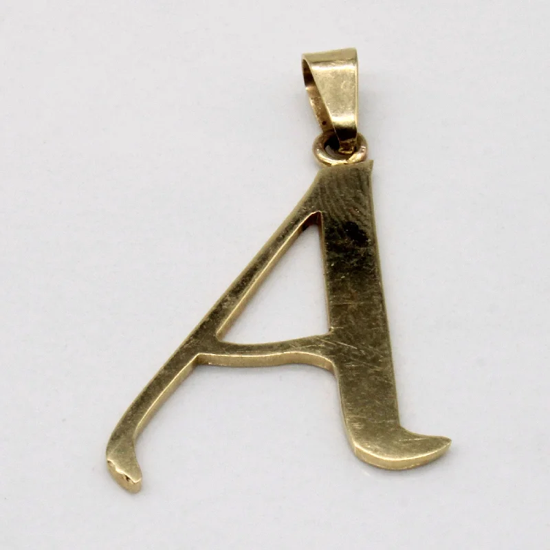 gold wedding band for men 14k Yellow Gold 'A' Pendant