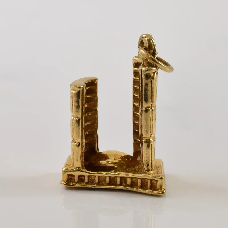 gold bar earrings minimalist 14k Yellow Gold 'City Hall Toronto' Charm |