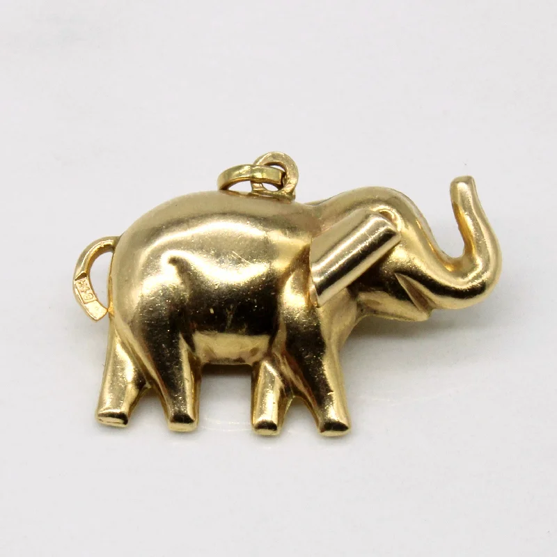 thin silver chain necklace 14k Yellow Gold Elephant Pendant