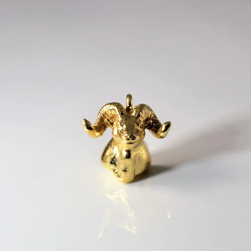 custom name necklace gold Yellow Gold Ram Pendant |