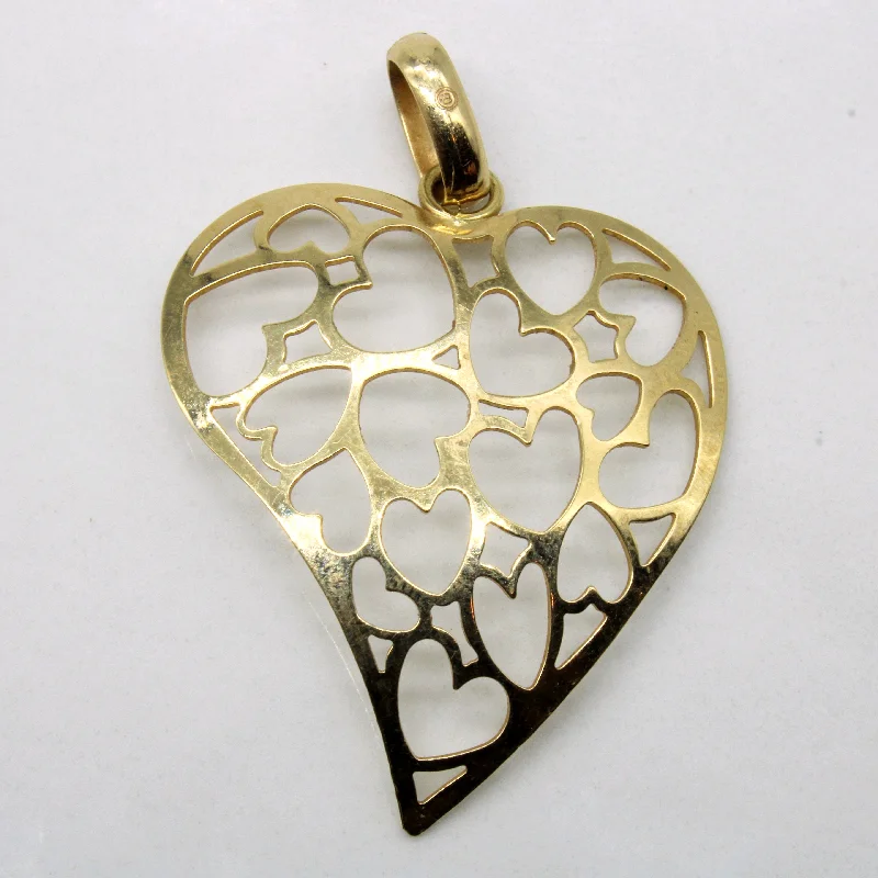 vintage rose gold cameo pendant 14k Yellow Gold Heart Cutout Pendant