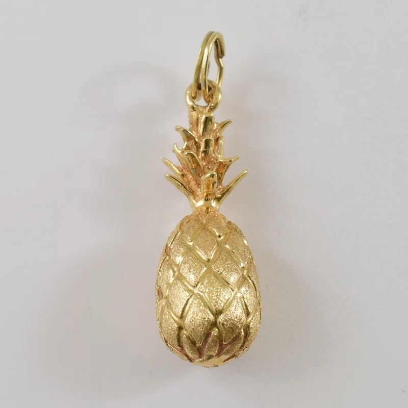 luxury emerald ring platinum 14k Yellow Gold Pineapple Charm |