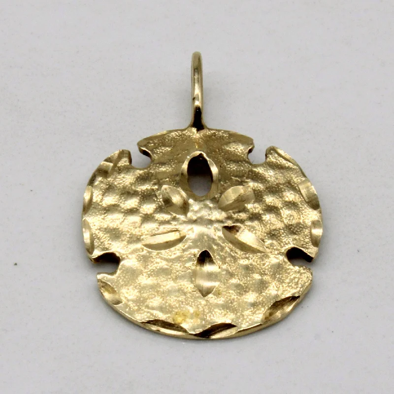emerald cut diamond earrings 14k Yellow Gold Sand Dollar Pendant