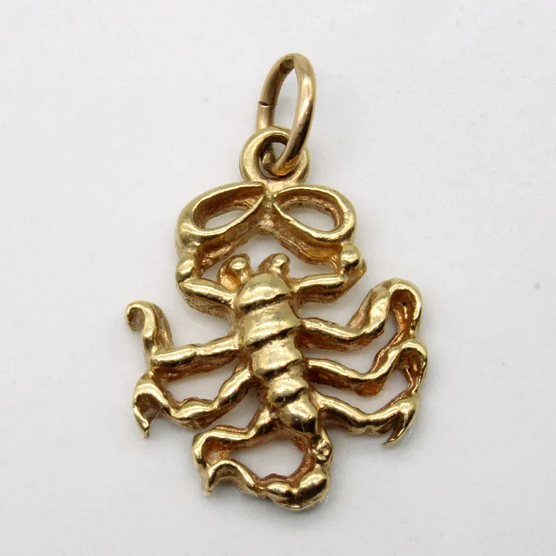 minimalist silver stacking bangles 14k Yellow Gold Scorpion Pendant