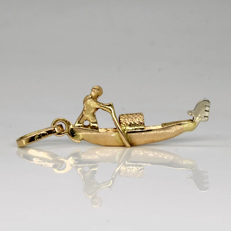 ethical lab-grown diamond ring 18k Yellow Gold Boat Charm