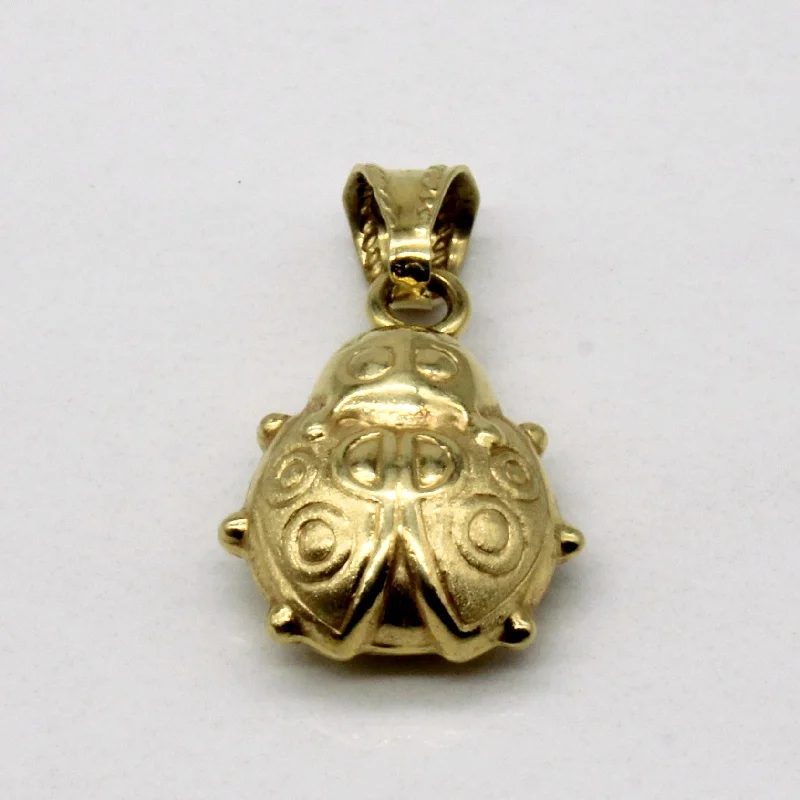 personalized family tree necklace 18k Yellow Gold Ladybug Pendant