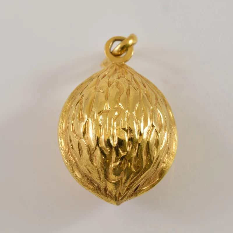 adjustable toe ring silver 18k Yellow Gold Walnut Pendant |
