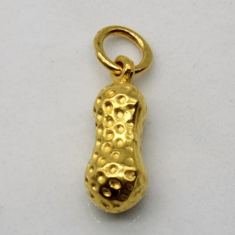 minimal diamond bar necklace 24k Yellow Gold Peanut Pendant