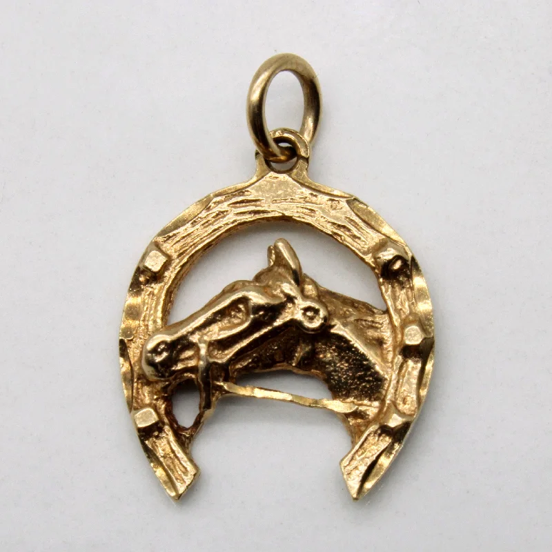 celestial star earrings stud 9k Yellow Gold Horse Pendant