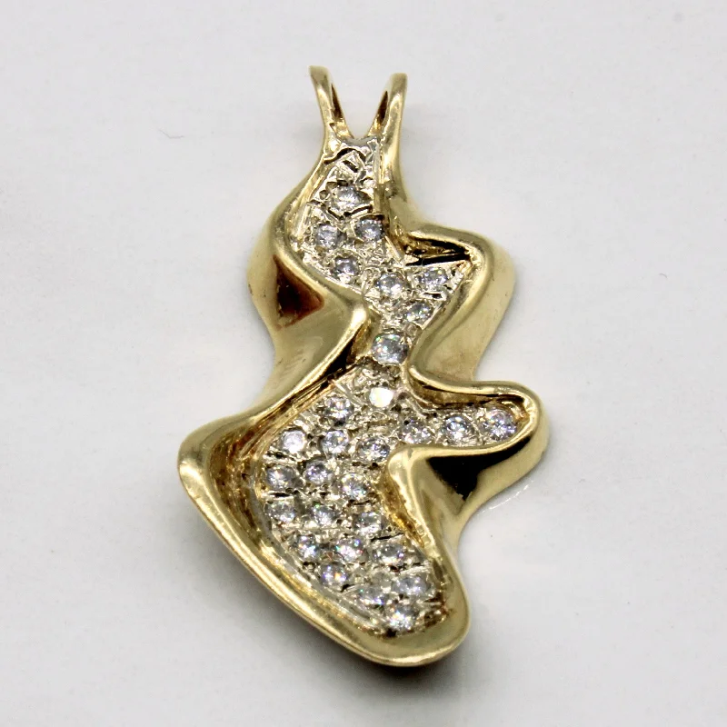 gold plated Cuban link chain Abstract Diamond Pendant | 0.44ctw |