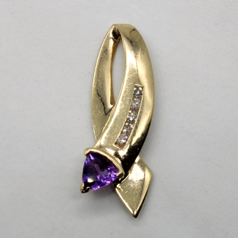 vintage diamond brooch pin Amethyst & Diamond Pendant | 0.45ct, 0.08ctw |