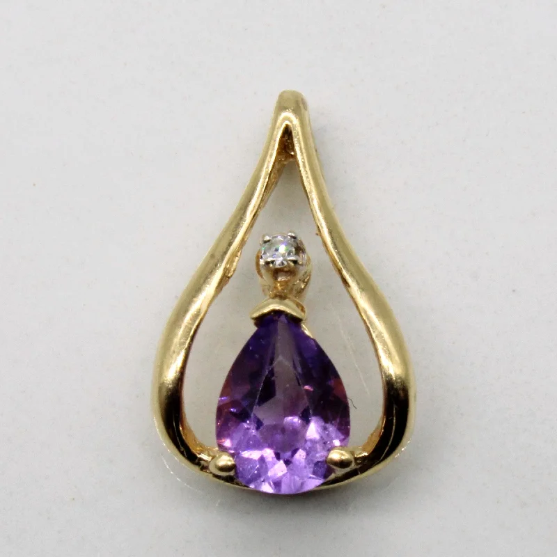 adjustable charm necklace Amethyst & Diamond Pendant | 0.62ct, 0.01ct |