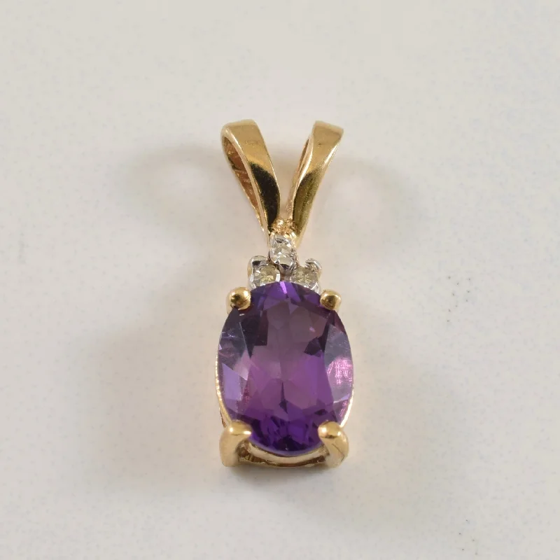 custom nameplate bracelet silver Amethyst & Diamond Pendant | 0.70ct, 0.02ctw |