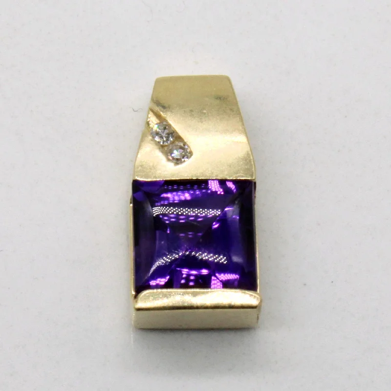 gold-plated chain necklace with charms Amethyst & Diamond Pendant | 0.80ct, 0.01ctw |