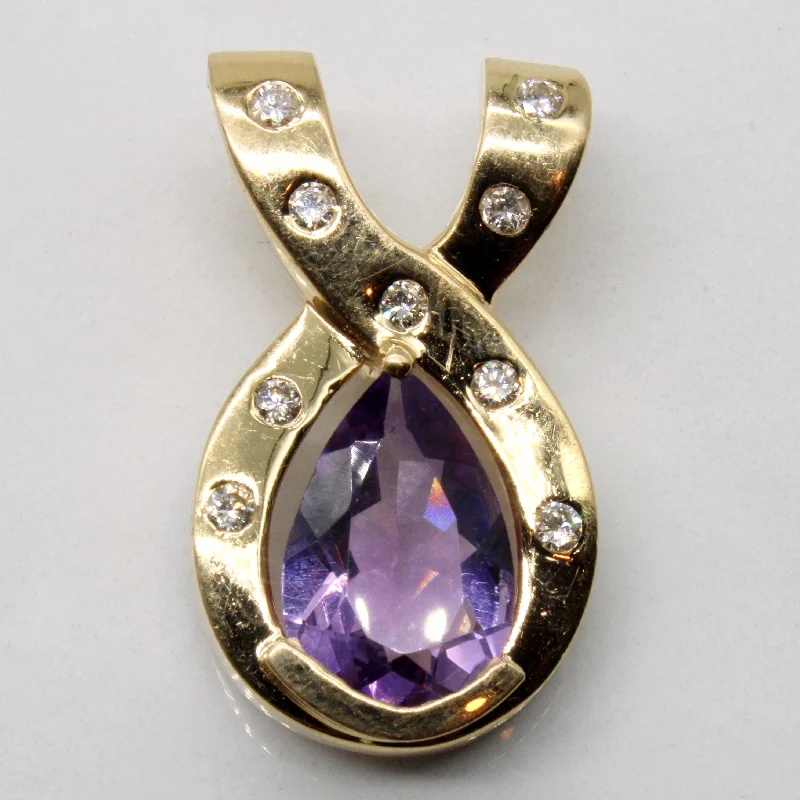 handmade wire-wrapped gemstone ring Amethyst & Diamond Pendant | 2.75ct, 0.23ctw |