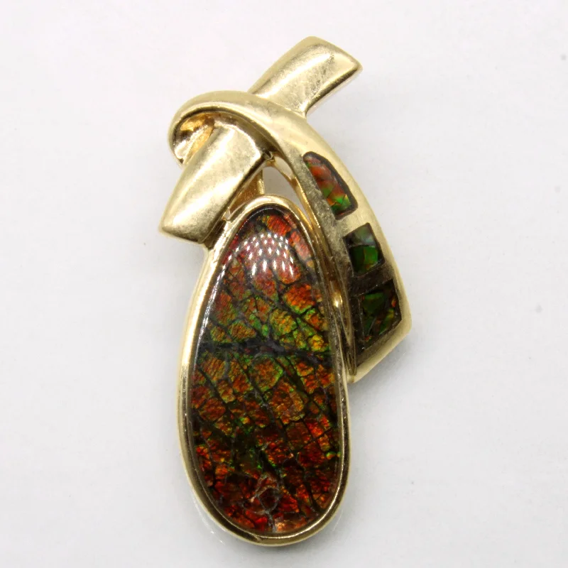 black diamond eternity band Ammolite Abstract Pendant | 3.60ctw |