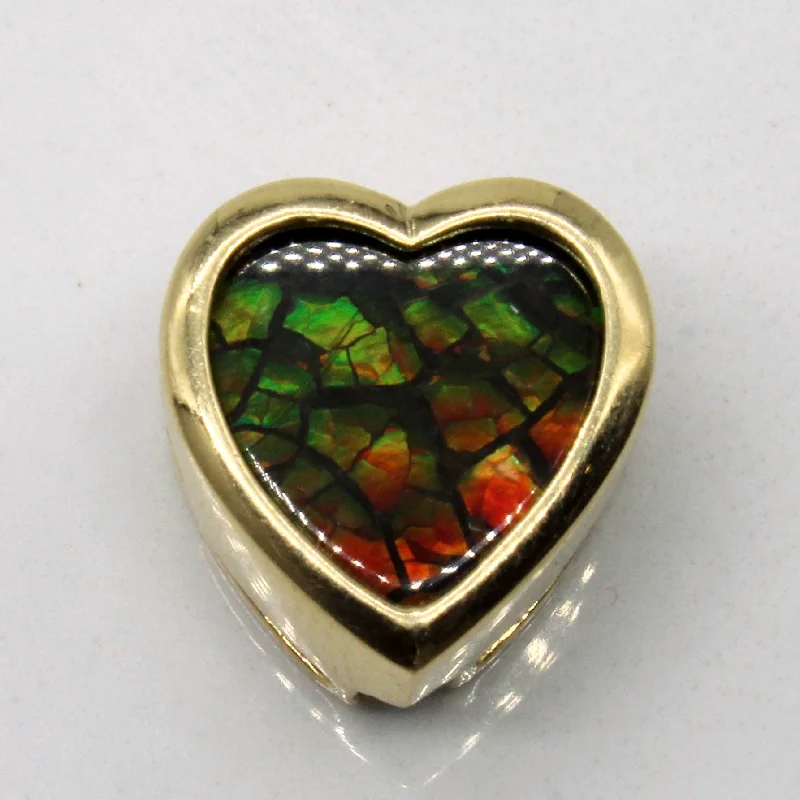 modern geometric drop earrings Ammolite Heart Pendant | 1.51ct |