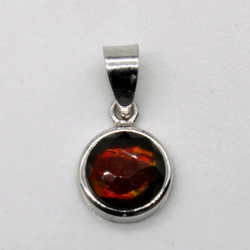 white gold diamond cluster ring Ammolite Pendant | 0.11ct |