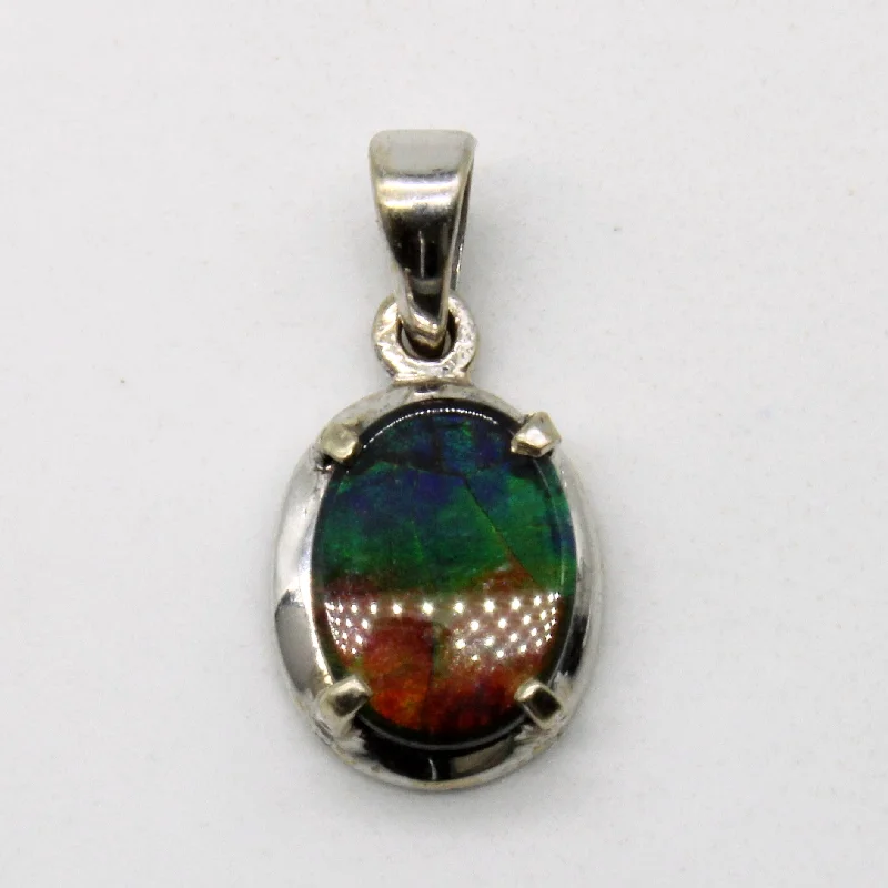 elegant art deco necklace Ammolite Pendant | 0.68ct |