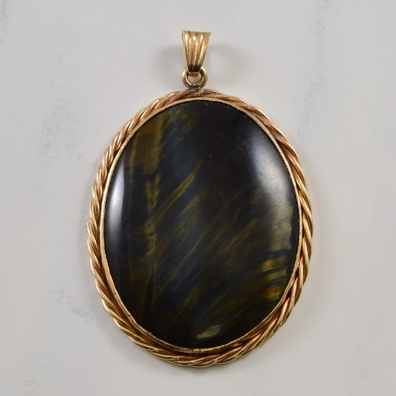 custom engraved infinity necklace Framed Tiger's Eye Cabochon Pendant | 50.0ct |