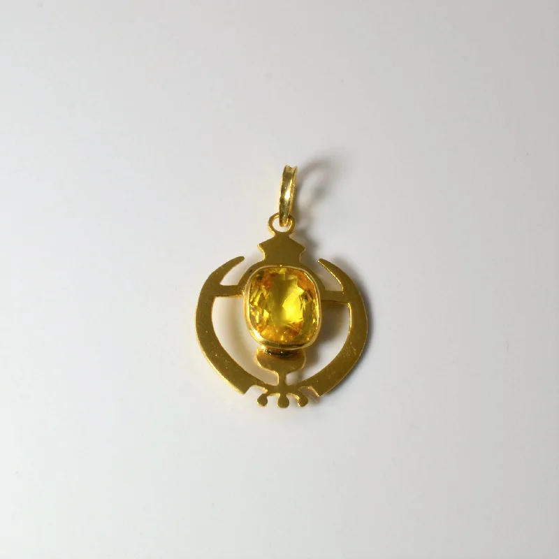 men’s silver wedding band Bezel Set Yellow Sapphire Pendant | 5.41ct |