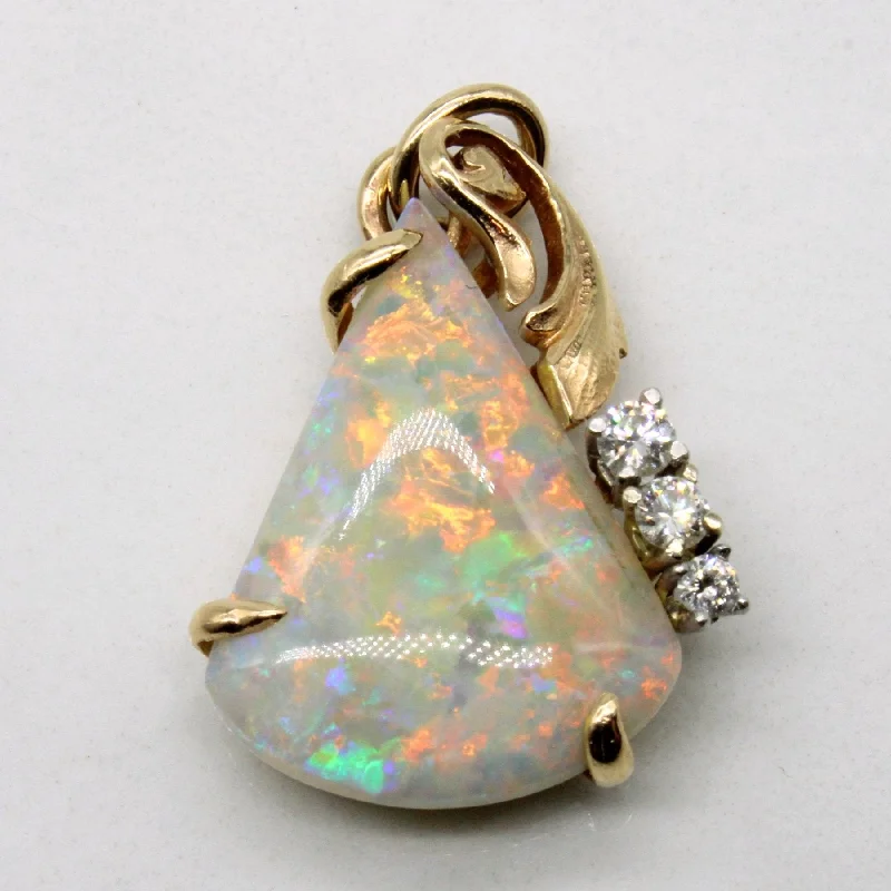 black stainless steel signet ring 'Birks' Opal & Diamond Pendant | 6.00ct, 0.10ctw |