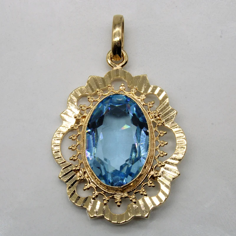aquamarine birthstone necklace March Blue Glass Pendant | 8.25ct |