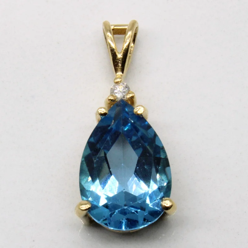 dainty sapphire stacking rings Blue Topaz & Diamond Pendant | 3.25ct, 0.02ct |