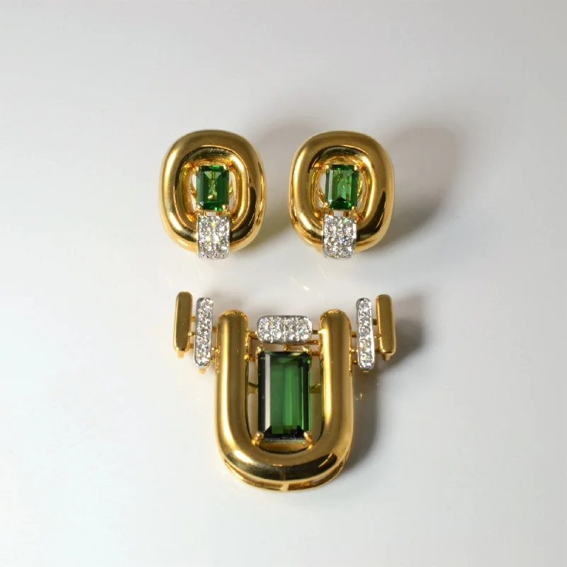 unique diamond tennis bracelet 'Cavelti' Tourmaline & Diamond Earrings/Pendant Set | 6.79ctw | 0.62ctw |