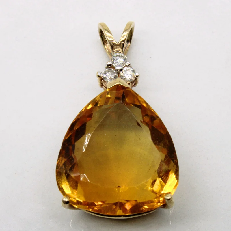 white topaz stacking rings Citrine & Diamond Pendant | 20.50ct, 0.15ctw |