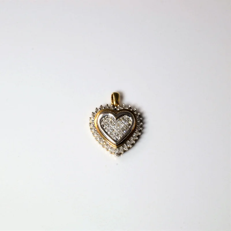 classic wedding set with diamonds Cluster Diamond Heart Pendant | 0.11ctw |