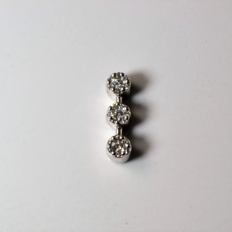 silver infinity symbol bracelet Triple Cluster Diamond Pendant | 0.24ctw |
