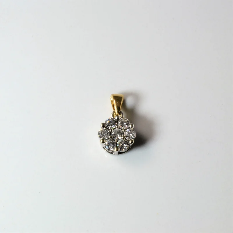 crystal-studded gold ring Cluster Diamond Pendant | 0.43ctw |