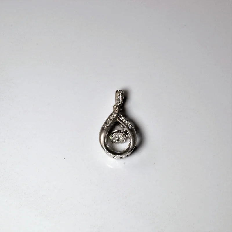 silver arrow pendant necklace Sterling Silver Floating Cluster Diamond Pendant | 0.13ctw |