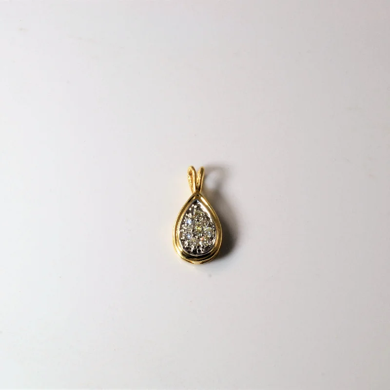 silver hoop earrings small Cluster Diamond Tear Drop Pendant | 0.20ctw |