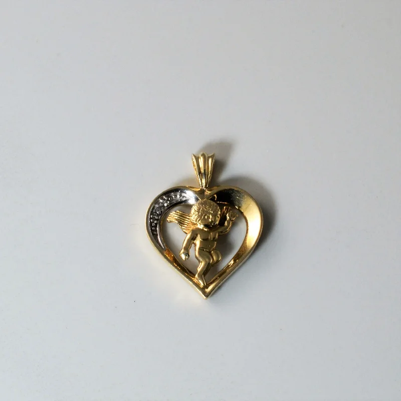 personalized name ring Diamond Cupid Heart Pendant | 0.01ct |