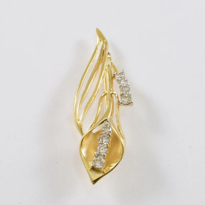 gold and turquoise statement ring Diamond Brooch | 0.32ctw |